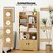 Freestanding Engineered Wood Bookshelf, 4-Tier Display Shelf with Doors
